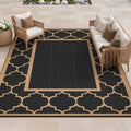 GENIMO Outdoor Rug, Waterproof Plastic Rugs for Patio, 9'x12' Black Brown by GENIMO
