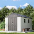 Patiowell 8x12 FT Resin Outdoor Storage Shed with Floor, Beige by Patiowell