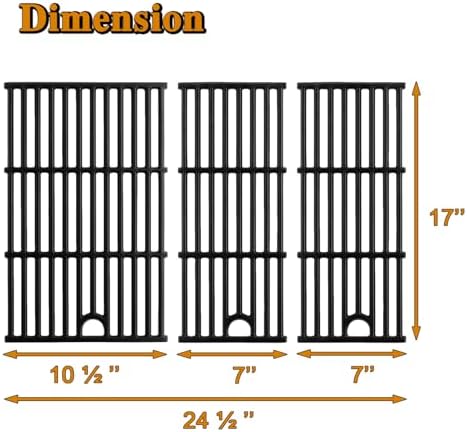 463365021 Grill Grates Replacement Parts for Charbroil Performance 4 Burner Grill Parts 463351021 463350722 Char Broil 463352521 463354021 463365522 G426-0005-W1 G426-0004-W1 Cast Iron Cooking Grates - Image 2