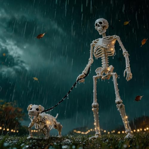 Lighted Human & Dog Skeleton Halloween Decorations Outdoor/Indoor - Image 2