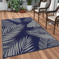 GENIMO Outdoor Rug 3'x5' Waterproof for Porch, Plastic Door Mat Blue Grey by GENIMO