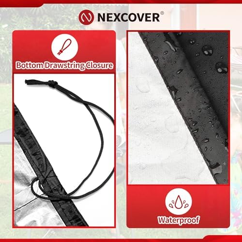 NEXCOVER Round Grill Cover - 40” Dia by 34”H BBQ Cover, Dome Smoker Cover, Waterproof &UV Resistant Barbeque Grill Cover for Outdoor Grill, Compatible for Char-Griller Akorn Kamado Grills - Image 4