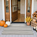 Fall Front Door Mat 2'x4.3', Cotton Washable Striped Outdoor Rug by Sungea