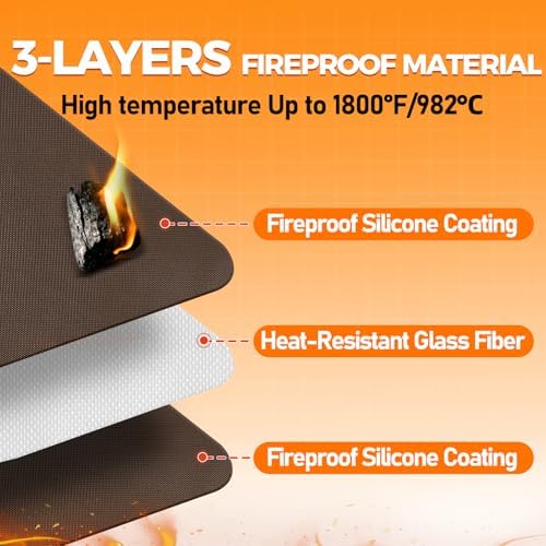 Fireproof Fireplace Rug for Home Protection, 4' x 2'4" x 0.04'', Brown - Image 4