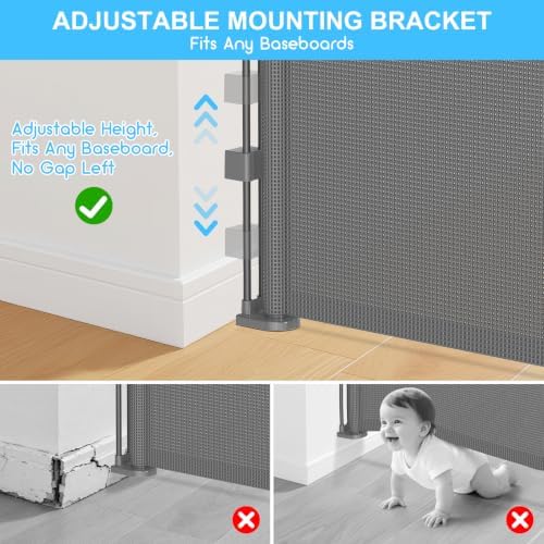 EZIGO 100 Inch Retractable Baby Gates Extra Wide Reinforced Baby Dog Gate - Image 7