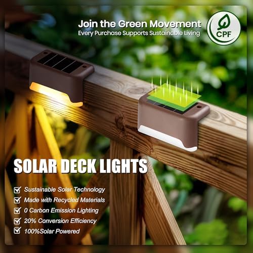 SOLPEX Solar Deck Lights Outdoor 16 Pack,Step Light Waterproof,Warm White - Image 4