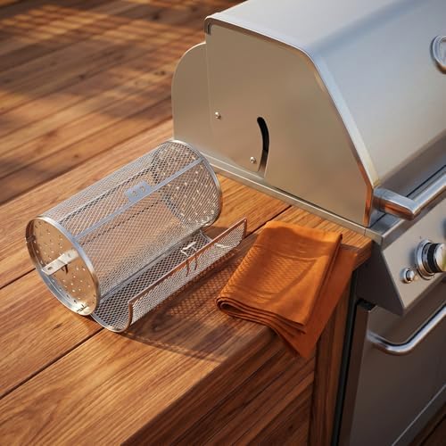 Stainless Steel Rotisserie Grill Roaster Drum Oven Basket Oven Roast Baking Rotary for Peanut Dried Nut Coffee Beans BBQ 5.51 x 10.43 inch - Image 5