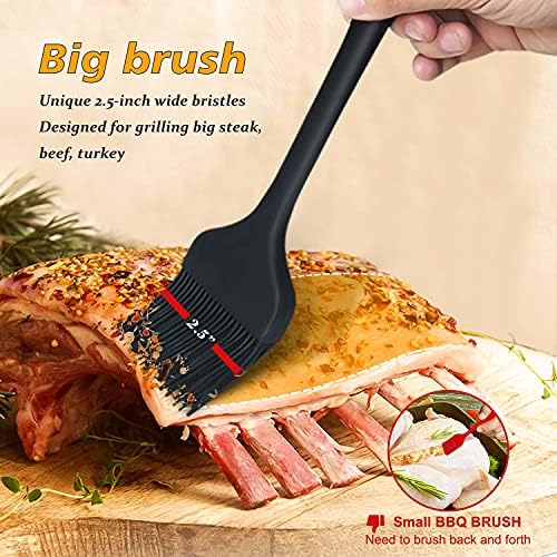 Walfos 3 Size Basting Brush, 600°F High Heat Resistant Silicone Pastry Brushes for BBQ, Baking, Kitchen Cooking, Desserts- BPA Free&Dishwasher Safe - Image 4