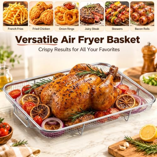 TeamFar 15.4 Inch Air Fryer Basket for Oven, Air Fryer Rack, 3 Pieces - Image 6