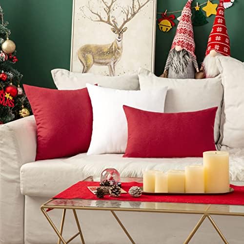 MIULEE Decorative Outdoor Pillow Covers Christmas 20x20 Red - Image 7