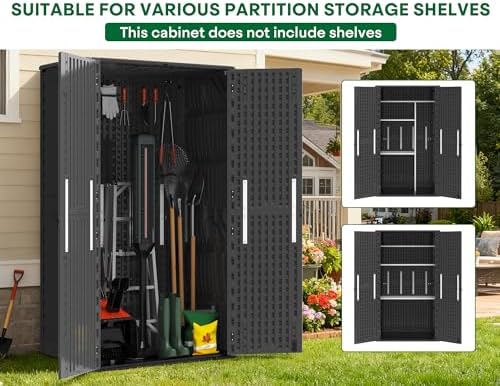 Outdoor Storage Shed Waterproof, 61 Cu.Ft Tall Vertical Resin Sheds - Image 4