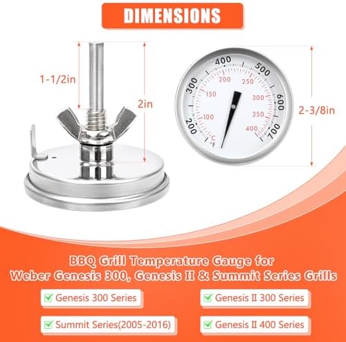 67088 67731 Accurate Grill Thermometer for Weber Genesis 300 - Image 2