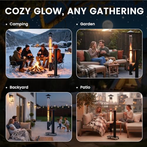 Patio Pellet Heater, 71.2" H Outdoor Wood Pellet Heater Smokeless Fire Pit - Image 6