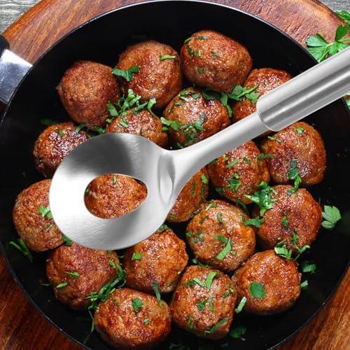 TOYANDONA 2pcs Stainless Steel Meatball Spoon - Long Handle Meatball Maker Spoon with Hanging Hole - Cooking Utensils for Kitchen Gadgets Supplies Accessories - Image 7