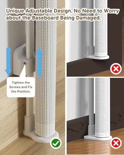 Retractable Baby Gates, 34" Tall Fits Up to 55" Wide, White - Image 5