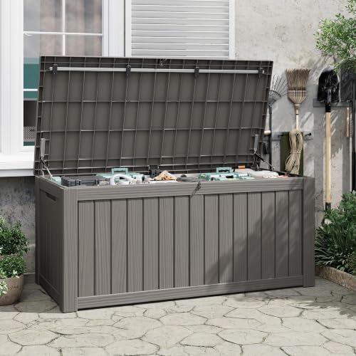 Outdoor Storage Waterproof Deck Box for Patio (150 Gallon, Grey) - Image 7