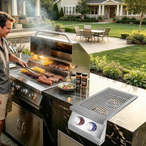 Double Side Burner for Outdoor Kitchen, 2x17,000 BTU Liquid Propane Burners - Image 6
