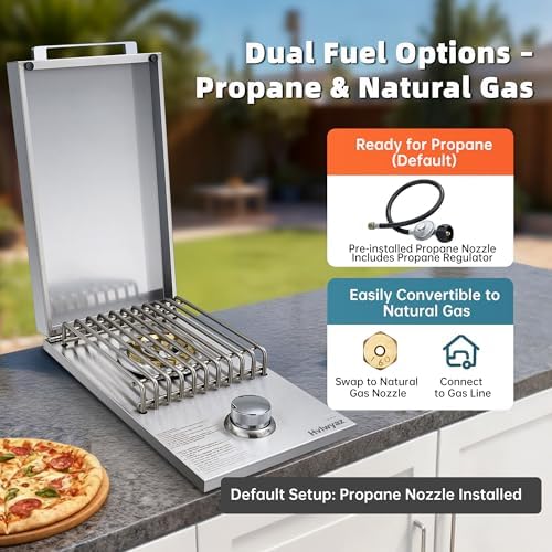 Built-in Side Burner for Outdoor Kitchen, Propane & Natural Gas, 304 SS - Image 2