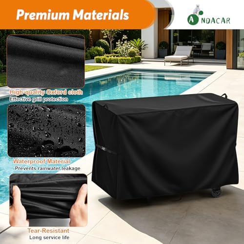 Charcoal Grill Cover for 456 SQ Pellet Grill 39x22x32in - Image 4