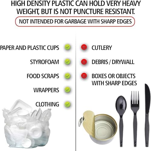 Aluf Plastics 12 - 16 Gallon Clear Trash Bags (1000 Count) - 24" x 33" - 8 Micron Equivalent High Density Value Garbage Bags for Bathroom, Office, Industrial, Commercial, Janitorial, Recycling - Image 3