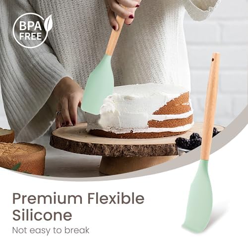 NCUE 26-Piece Food Grade Silicone Kitchen Utensils Set with Wooden Handles - Image 6