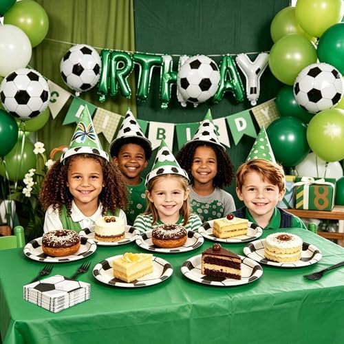 100 Pcs Disposable Soccer Party Tableware Set for 25 Guests - Image 6