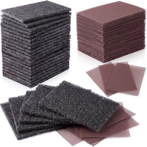 Reallnaive 200 Piece Griddle Cleaning Kit 140 Screens 60 Cleaning Pads Heavy-Duty Abrasive Mesh Pads for Flat Tops, Cast Iron, and Stainless Steel Griddle Clean Accessories Bundle by Reallnaive