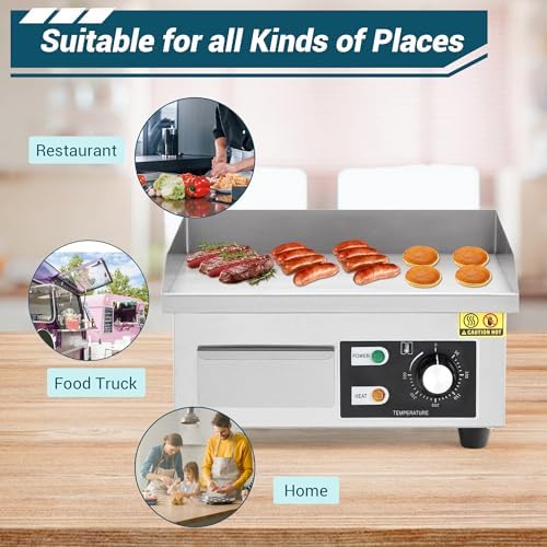 Garvee 14 In Commercial Electric Griddle, Flat Top Grill Countertop Griddle - Image 3