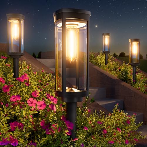 BITPOTT Solar Pathway Lights, 6 Pack, Warm White, IP65 by BITPOTT