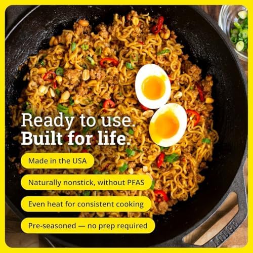 Lodge Cast Iron Wok with Dual Loop Handles, PFAS Free, 14 Inches - Image 2