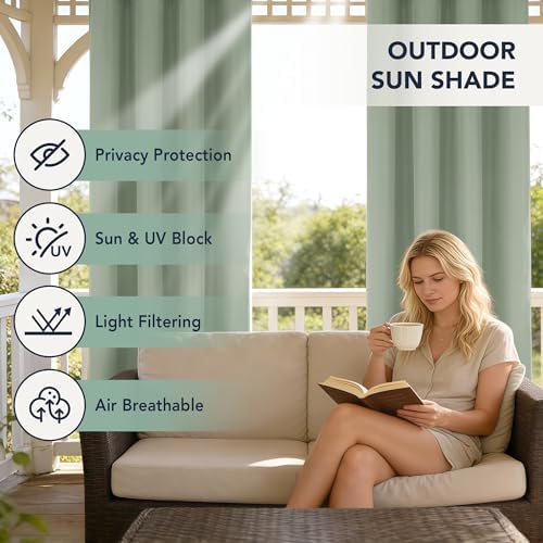 Patio Curtains Outdoor Waterproof, 6-Panels, Privacy Drapes - Image 3