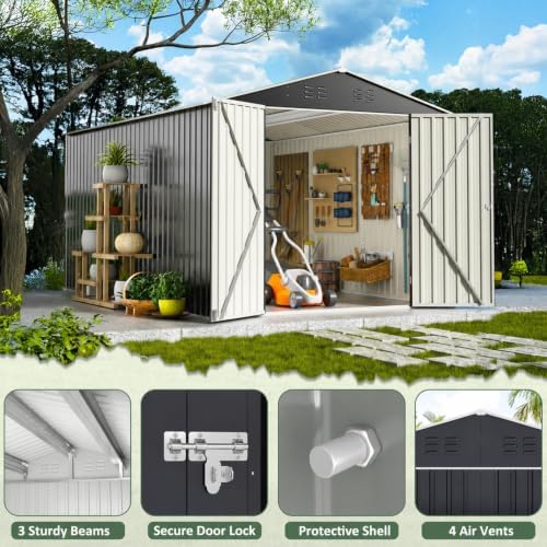 WKM 8X12 FT Outdoor Storage Shed Black - Image 4
