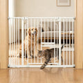 Dog Gate with Adjustable Cat Door, 29.5-42.5 in Wide,White by FuzzyNest