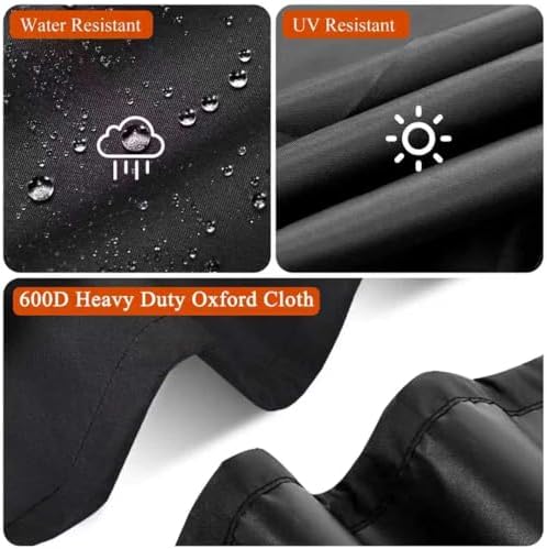 Heavy Duty 600D Park Style Grill Cover, Waterproof Outdoor BBQ Cover for Rectangular Table Top Grills, Upgraded Rip-Proof Oxford Fabric with Seam Tape (Fits up to 24.4"x23.6"x19.7") - Image 3