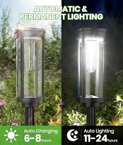 BITPOTT Solar Powered Pathway Lights, 2 Pack, Cool White, IP65 - Image 4