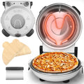 Baker's Friend Electric Pizza Oven Indoor Countertop, 12 Inch Maker Machine for Home, Cooker & Grill, Premium Glazed Ceramic Stone Oven, Creamy White by Baker%27s+Friend