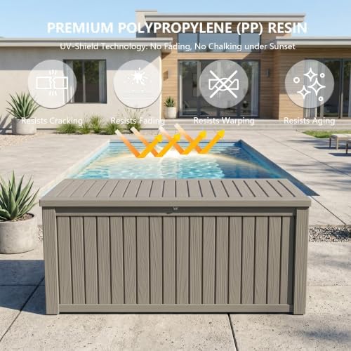 Outdoor Storage Box,200 Gallon Waterproof Deck Box [Upgraded 3.0] - Image 4