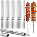 25 Pack Flat Non-Slip Stainless Steel Skewers by Unknown