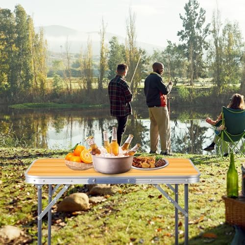 2.0 Ft Folding Portable Camping Table Yellow - Image 7