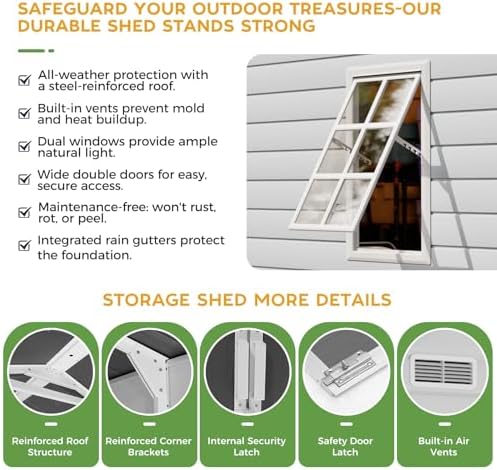 WACASA 8x14 FT Deep Resin Plastic Outdoor Storage Shed, Floor Included - Image 4