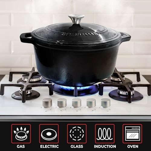 MUELLER HOME 6 Quart Enameled Cast Iron Pot Dutch Oven, Heavy-Duty - Image 6