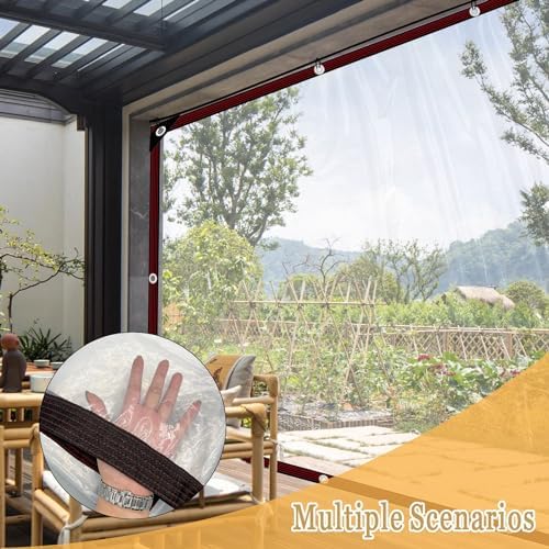 Tarps Heavy Duty Waterproof 10x10 FT - Tarp Clear Plastic Tarps with Grommets - Ideal for Patio Enclosure Gardening Chicken Coop - Clear Tarp for Versatile Outdoor Use - Image 4