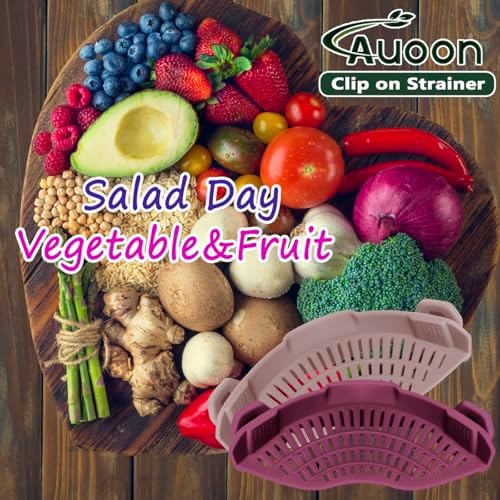 AUOON Clip On Strainer Silicone for Pots, Standard 8.86 x 3.55in, Cherry - Image 5