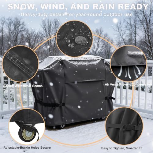 NettyPro Griddle Cover for Blackstone 36 inch Griddle, Waterproof UV Resistant 4 Burner Flat Top Gas Grill Cover 36" Cooking Station, Black - Image 4