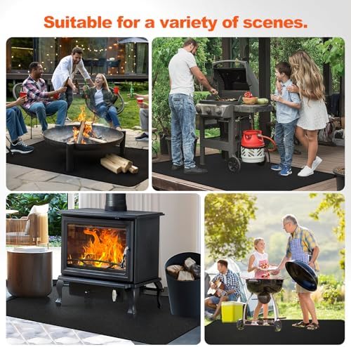 60" x 36" Under Grill Mat for Outdoor Grill, 2000°F Fireproof Deck Pad - Image 7