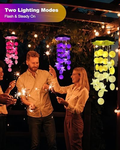 Toodour Solar Wind Chimes for Outside, Gifts for Mom Grandma Women Girls - Image 5