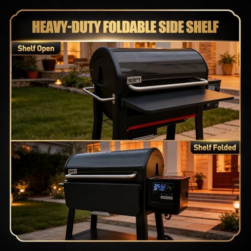 QuliMetal Foldable Front Shelf for Weber Searwood XL 600/Smoque XL - Image 4