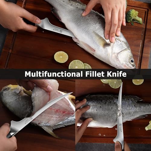 PAUDIN Fillet Knife, 7" Flexible Boning Knives with G10 Handle, Dishwasher Safe High Carbon German Steel Fish Knife for Meat Trimming, Deboning & Skinning,Professional Holiday BBQ Cooking Gift for Men - Image 3