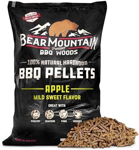 Bear Mountain Apple Wood Pellets for Smoker, Grill, & BBQ, 40lb Bag by BearMountainBBQ