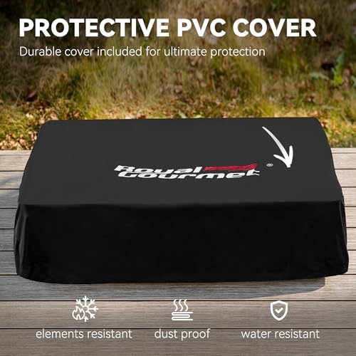Royal Gourmet PD1301R 3-Burner Tabletop Propane Gas Griddle with Cover - Image 5